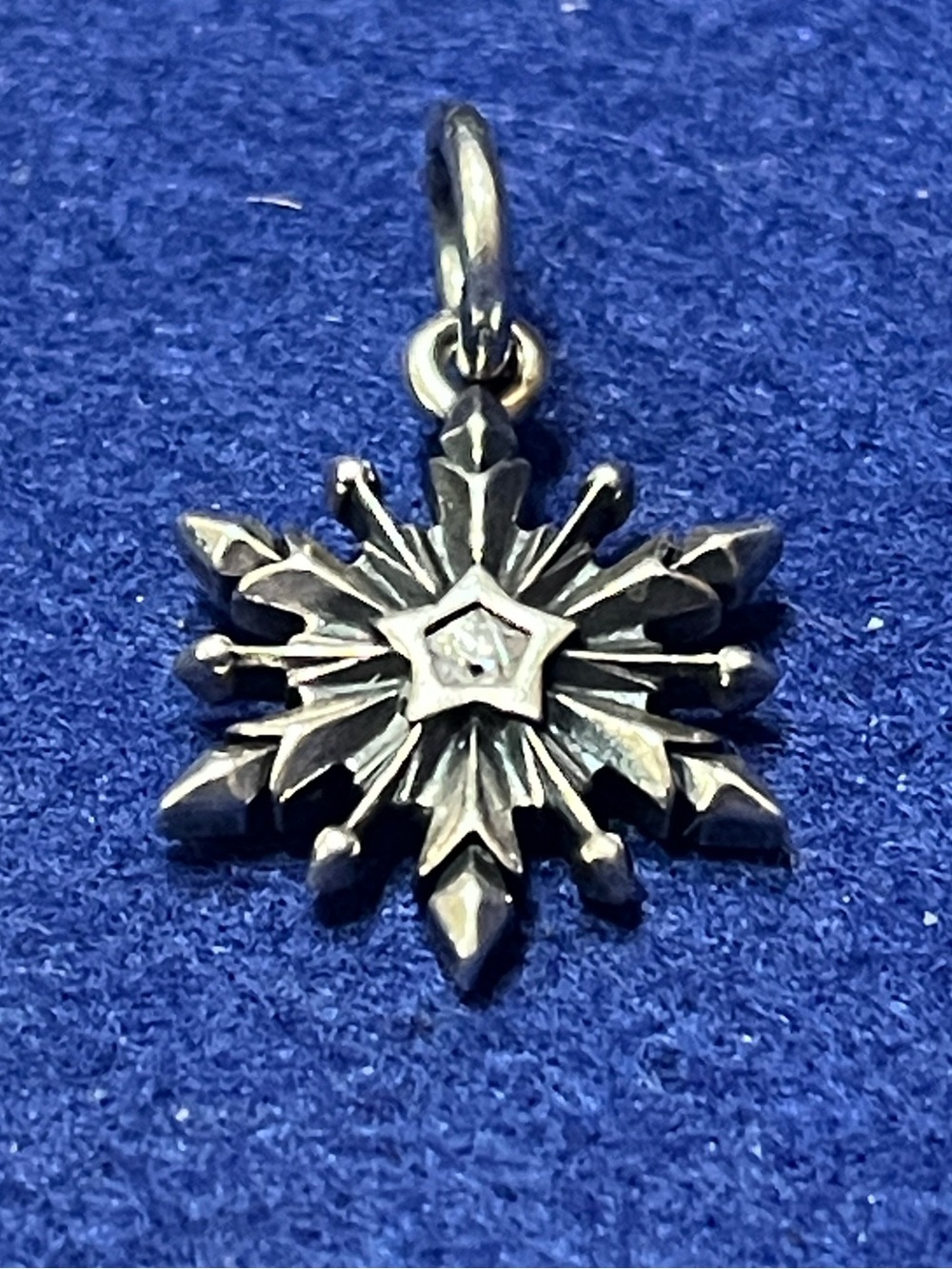Pandora Silver Snowflake Charm Pendant with Centre Accent